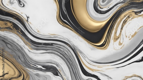 Abstract marbleized Gray creative colors Beautiful paint with the addition of gold effect background photo