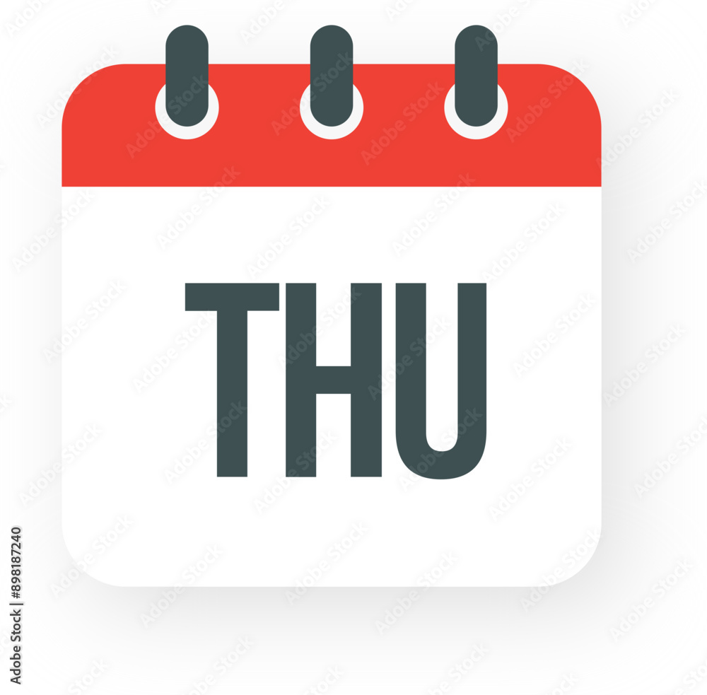Thursday Calendar. Date days to-do list. Reminder, schedule line simple sign. Organizer concept Thursday Calendar. Date days to-do list. Reminder, schedule line simple sign. Organizer concept