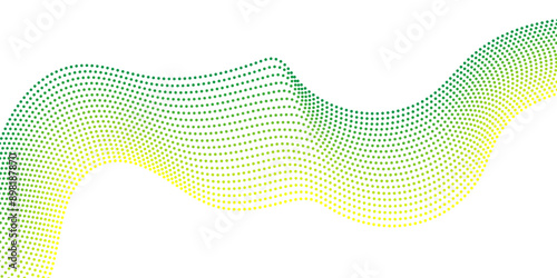 Abstract dots particles flowing wavy colorful isolated on white background. Vector illustration design elements in concept of technology, energy, science, music.