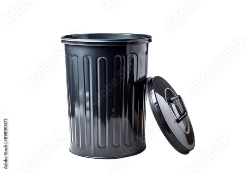 Fotografie trash can, opened, top at side isolated on transparent or white background