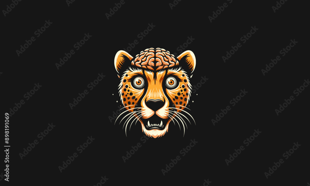 head cheetah with brain vector illustration mascot design head cheetah with brain vector illustration mascot design