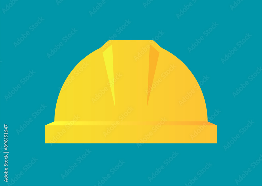 Yellow builder hard hat vector icon