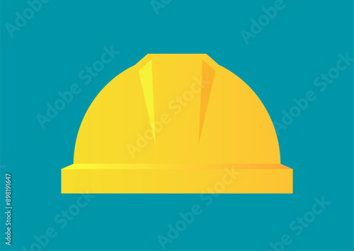 Obraz na płótnie Yellow builder hard hat vector icon w salonie