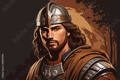 medieval germanic warrior illustration