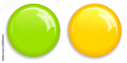 Shiny plastic magnet web buttons set