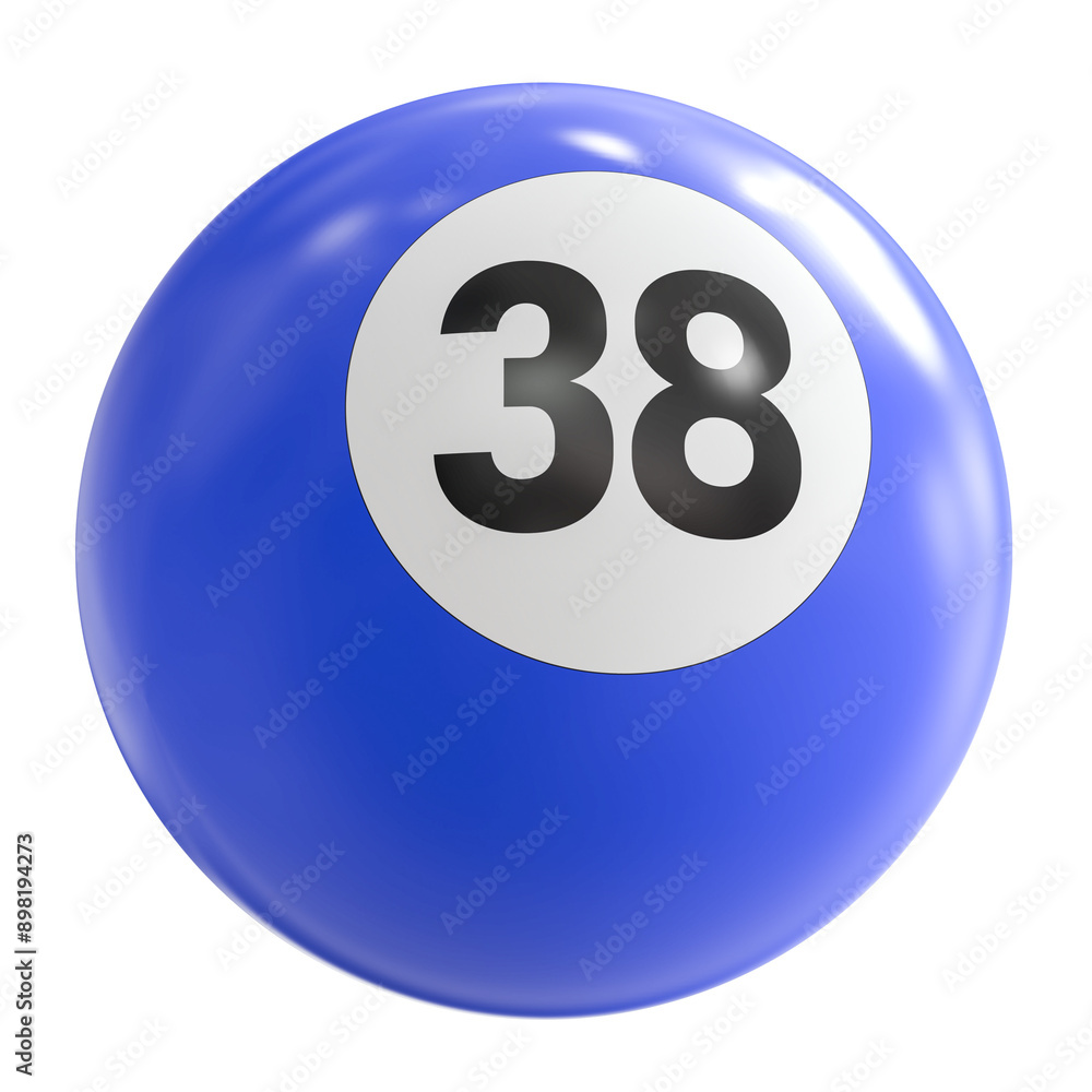 3D Render of Blue Billiard Ball Number 38 3D Render of Blue Billiard Ball Number 38