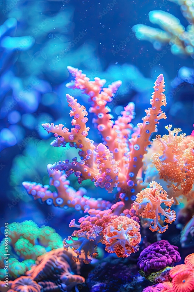 Obraz premium Beautiful corals underwater. Selective focus.