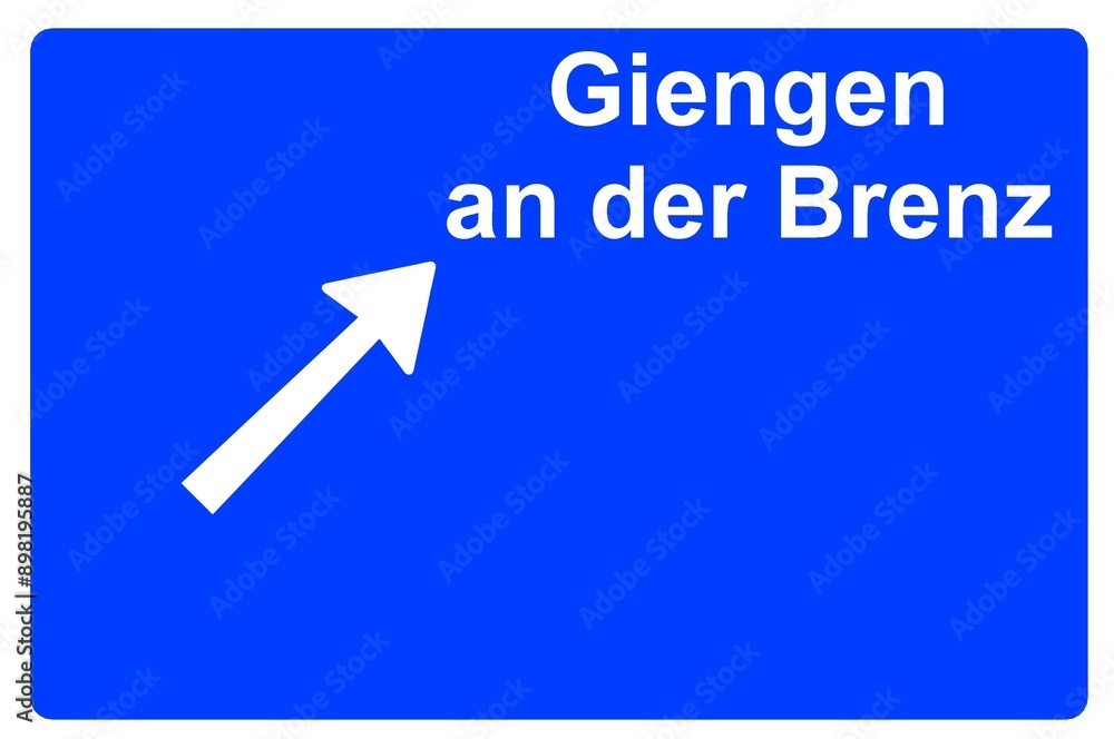 Illustration eines Autobahn-Ausfahrtschildes mit der Beschriftung Illustration eines Autobahn-Ausfahrtschildes mit der Beschriftung