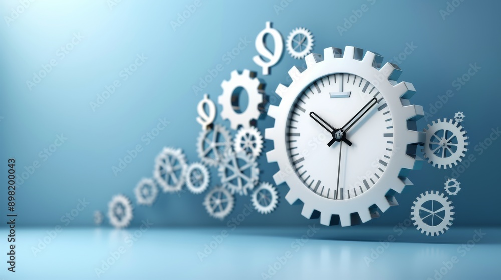 Business Efficiency and Financial Growth Represented by Gears and Dollar Symbol Business Efficiency and Financial Growth Represented by Gears and Dollar Symbol