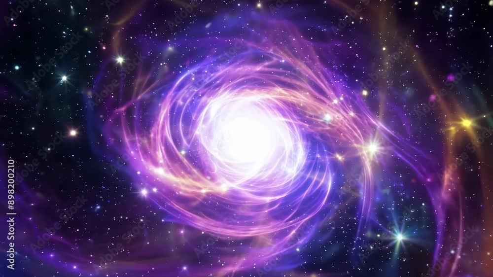 Purple Nebula Swirls Around Bright Star in Deep Space Purple Nebula Swirls Around Bright Star in Deep Space