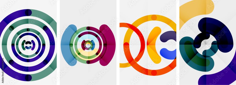 Set of line design circle posters. Vector illustration For Wallpaper, Banner, Background, Card, Book Illustration, landing page Set of line design circle posters. Vector illustration For Wallpaper, Banner, Background, Card, Book Illustration, landing page