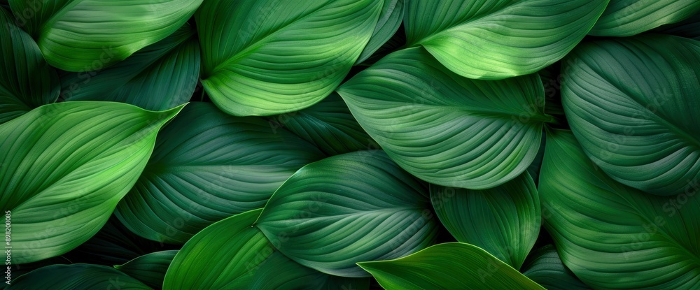 Tropical Leaves Abstract, Green Leaves Texture Nature Background, Lush And Vibrant Tropical Leaves Abstract, Green Leaves Texture Nature Background, Lush And Vibrant