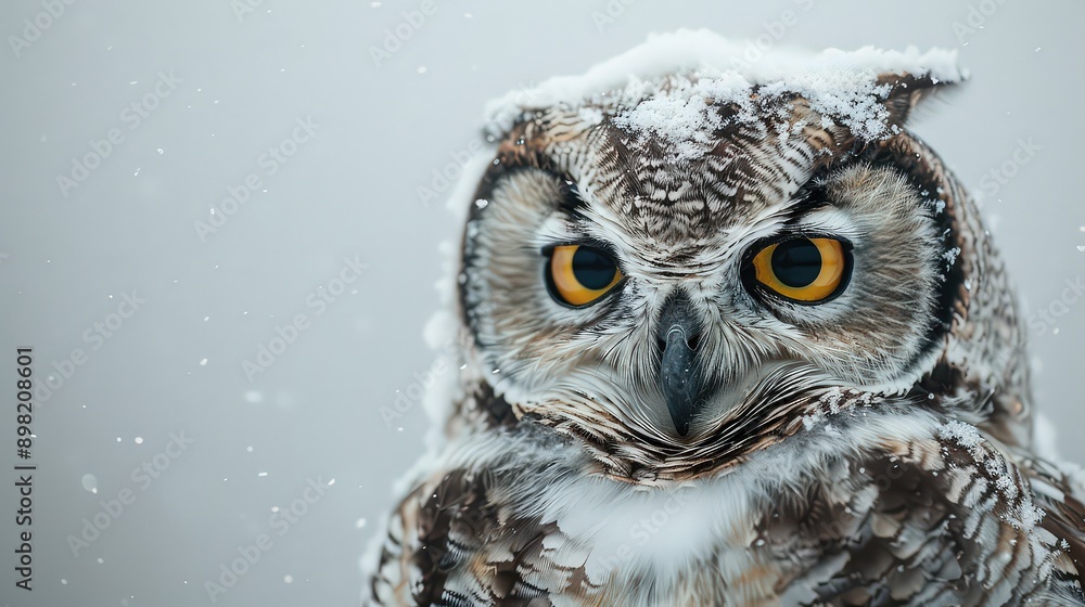 Photograph an owl with a knitted beanie and a tiny scarf, perched against a white background, showcasing its quirky, hipster style. Photograph an owl with a knitted beanie and a tiny scarf, perched against a white background, showcasing its quirky, hipster style.
