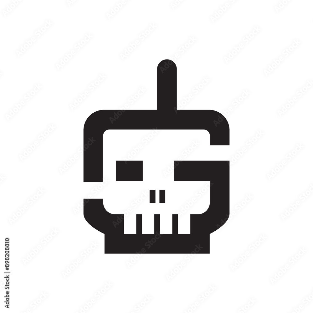 Human skull cartoon illustration and doodle, logo mascot Human skull cartoon illustration and doodle, logo mascot