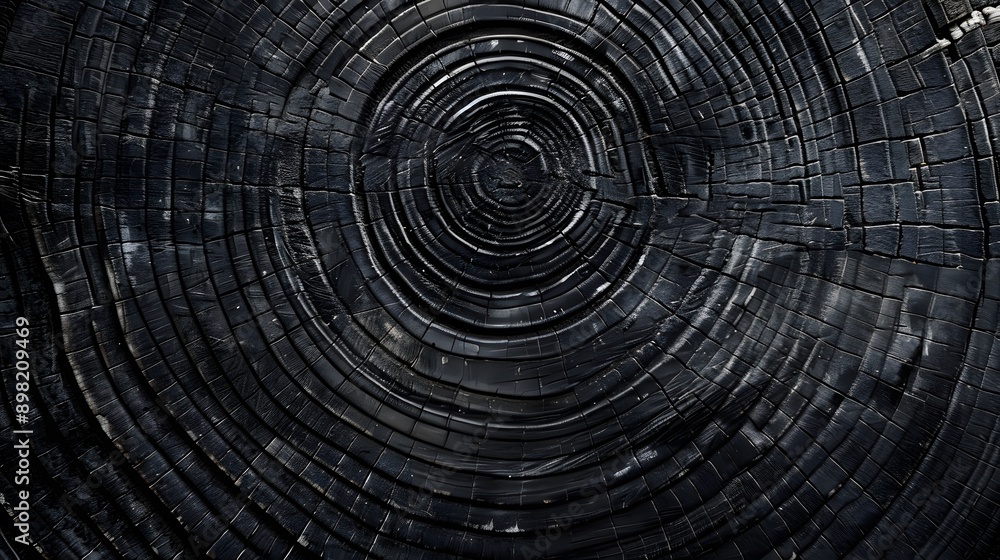 macro of black tree rings, showing intricate details macro of black tree rings, showing intricate details