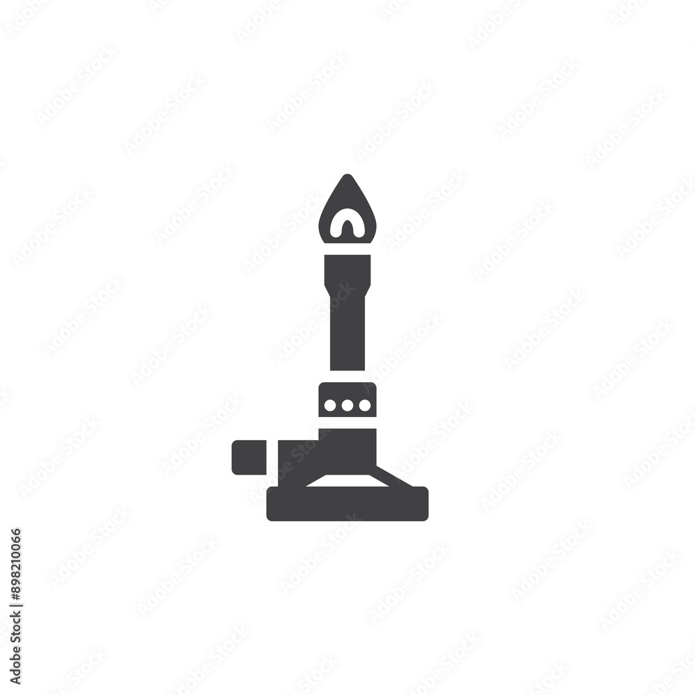 Bunsen burner with a flame vector icon Bunsen burner with a flame vector icon