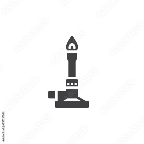 Bunsen burner with a flame vector icon