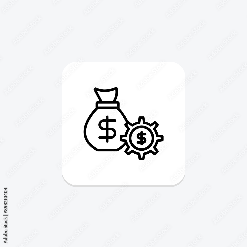 Money Management line icon, vector, pixel perfect, illustrator file Money Management line icon, vector, pixel perfect, illustrator file