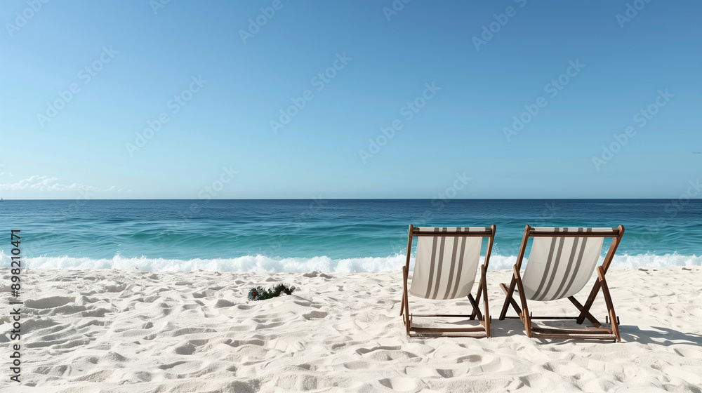 Christmas morning at the beach in Western Australia, with beach chairs and a sand christmas Christmas morning at the beach in Western Australia, with beach chairs and a sand christmas