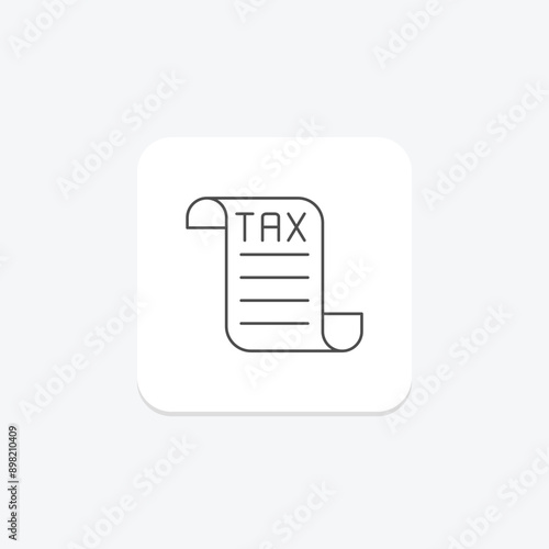 Tax thinline icon , vector, pixel perfect, illustrator file