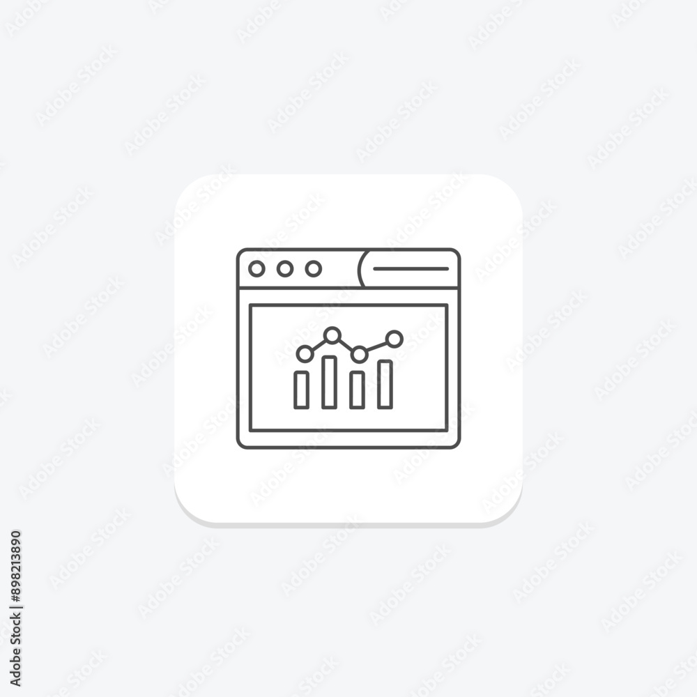 Web Analysis thinline icon , vector, pixel perfect, illustrator file Web Analysis thinline icon , vector, pixel perfect, illustrator file