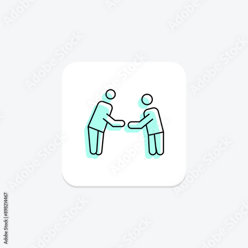 Respect color shadow thinline icon , vector, pixel perfect, illustrator file