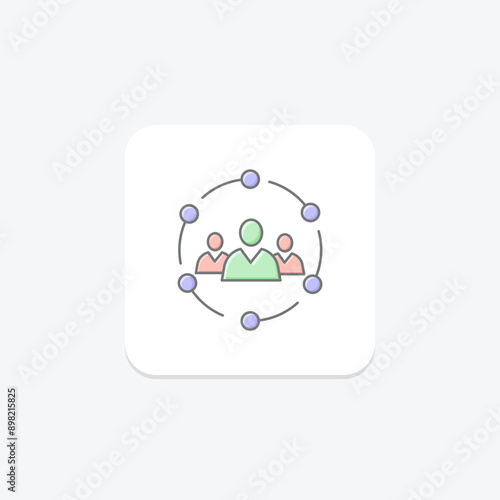 Community lineal color icon , vector, pixel perfect, illustrator file