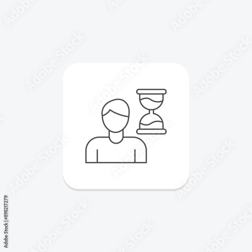 Patience thinline icon , vector, pixel perfect, illustrator file