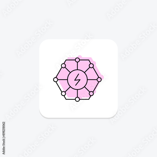 Energy Transformation color shadow thinline icon , vector, pixel perfect, illustrator file