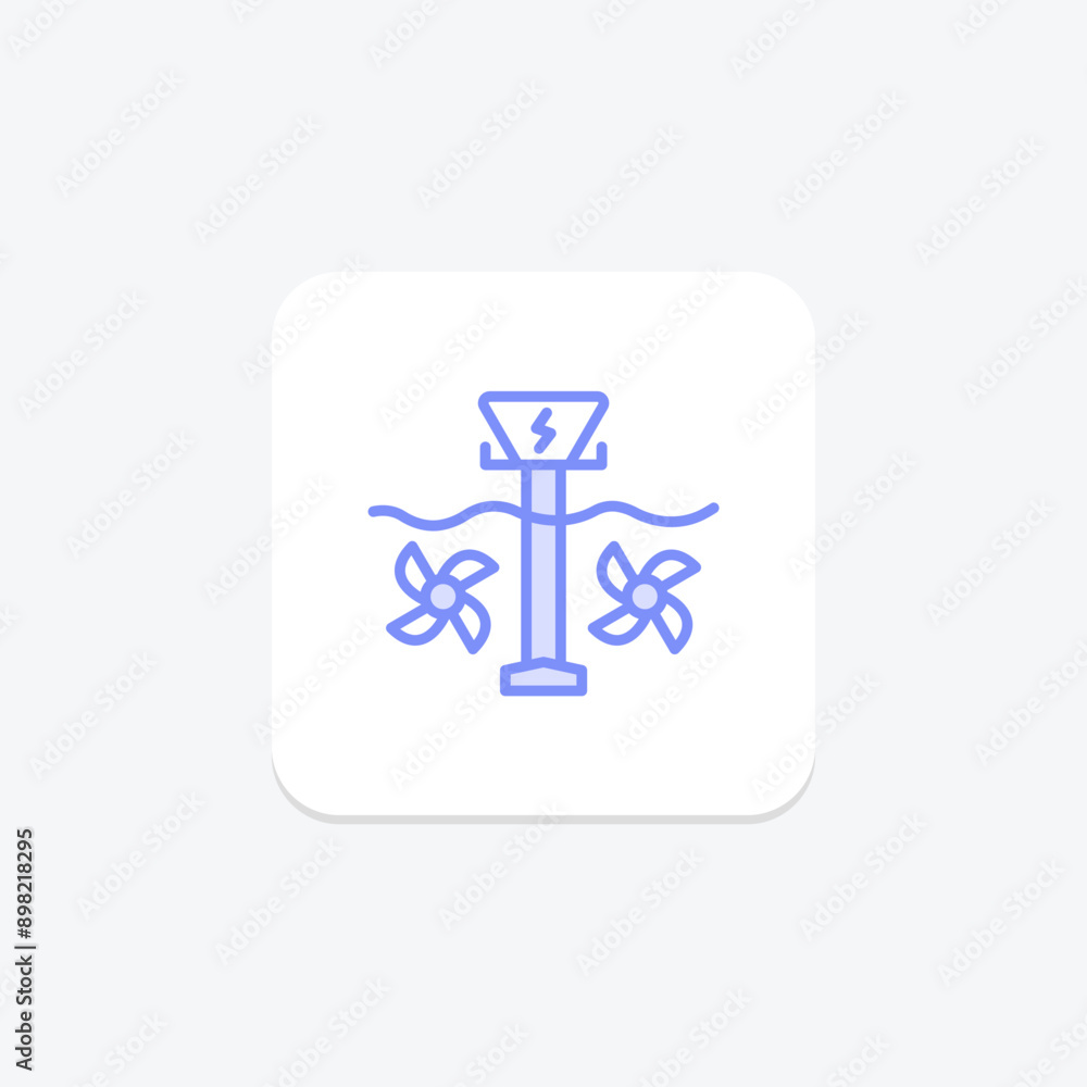 Tidal Energy duotone line icon , vector, pixel perfect, illustrator file Tidal Energy duotone line icon , vector, pixel perfect, illustrator file