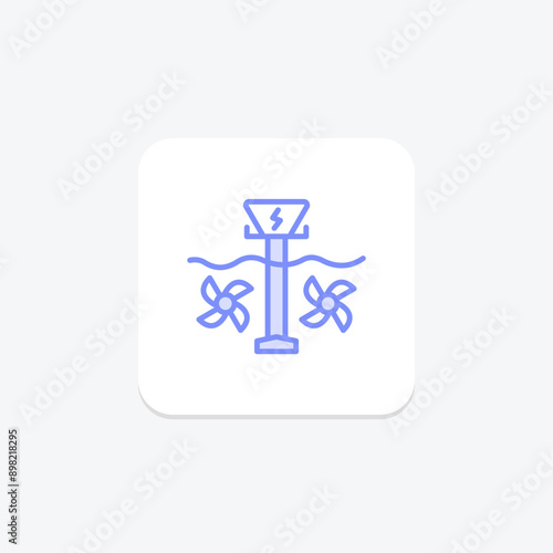 Tidal Energy duotone line icon , vector, pixel perfect, illustrator file