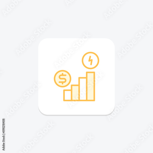 Energy Economics duotone line icon , vector, pixel perfect, illustrator file