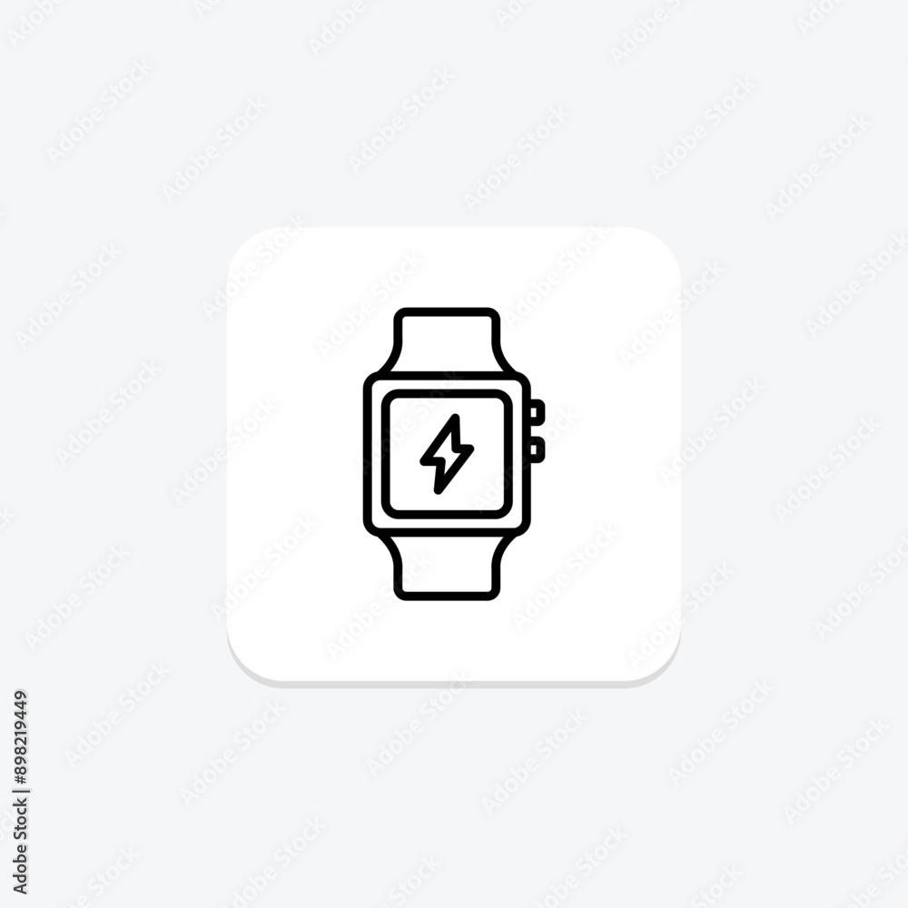 Energy Smart Watch line icon , vector, pixel perfect, illustrator file Energy Smart Watch line icon , vector, pixel perfect, illustrator file