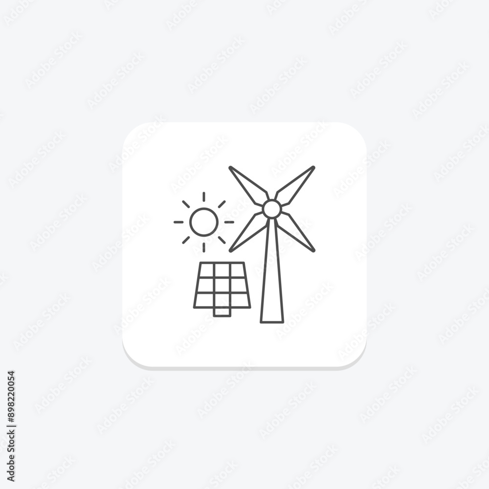 Renewable Energy thinline icon , vector, pixel perfect, illustrator file Renewable Energy thinline icon , vector, pixel perfect, illustrator file