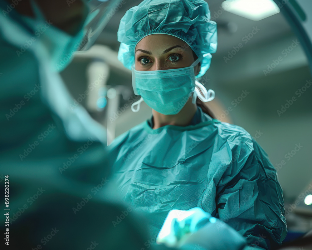 Professional studio photo of a surgeon in a medical suit Professional studio photo of a surgeon in a medical suit
