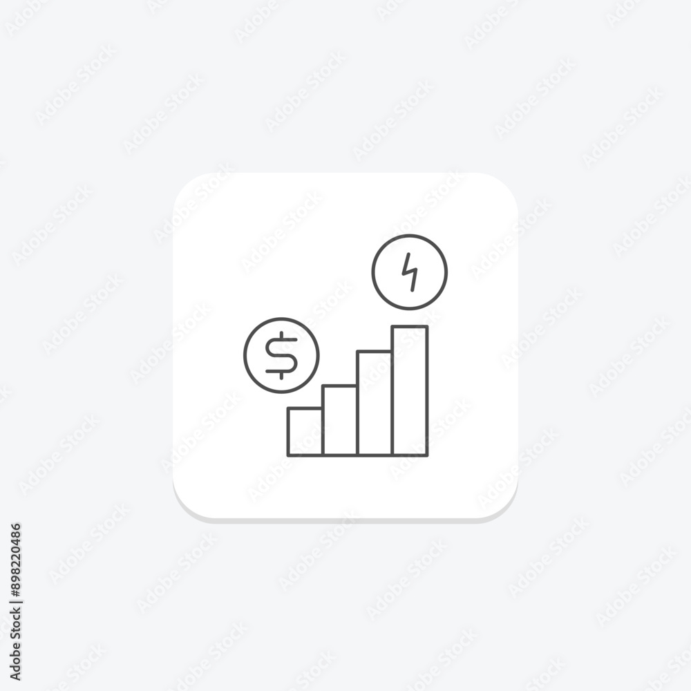 Energy Economics thinline icon , vector, pixel perfect, illustrator file Energy Economics thinline icon , vector, pixel perfect, illustrator file
