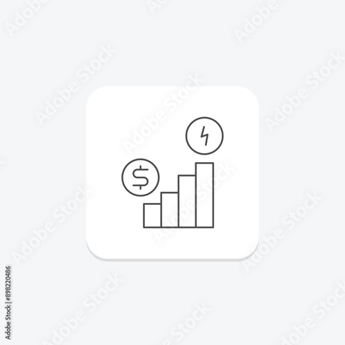 Energy Economics thinline icon , vector, pixel perfect, illustrator file