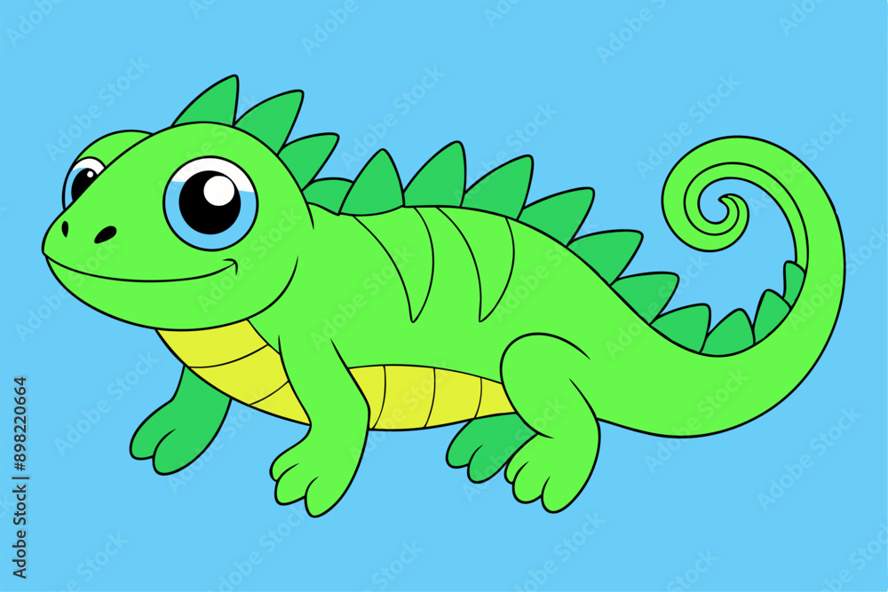Fototapeta premium Adorable Iguana Vector Graphic For Web And Print. Premium Iguana Illustration For All Creative Projects