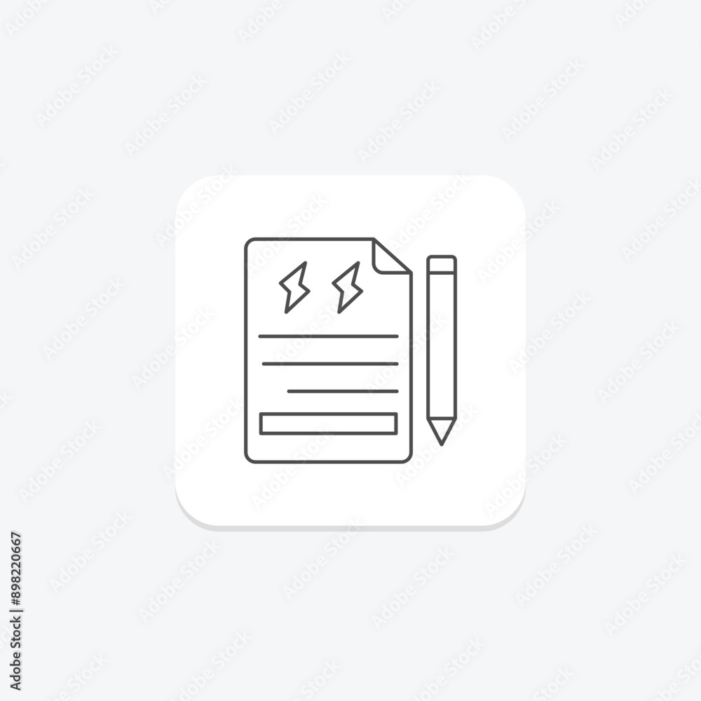 Energy Planning thinline icon , vector, pixel perfect, illustrator file Energy Planning thinline icon , vector, pixel perfect, illustrator file