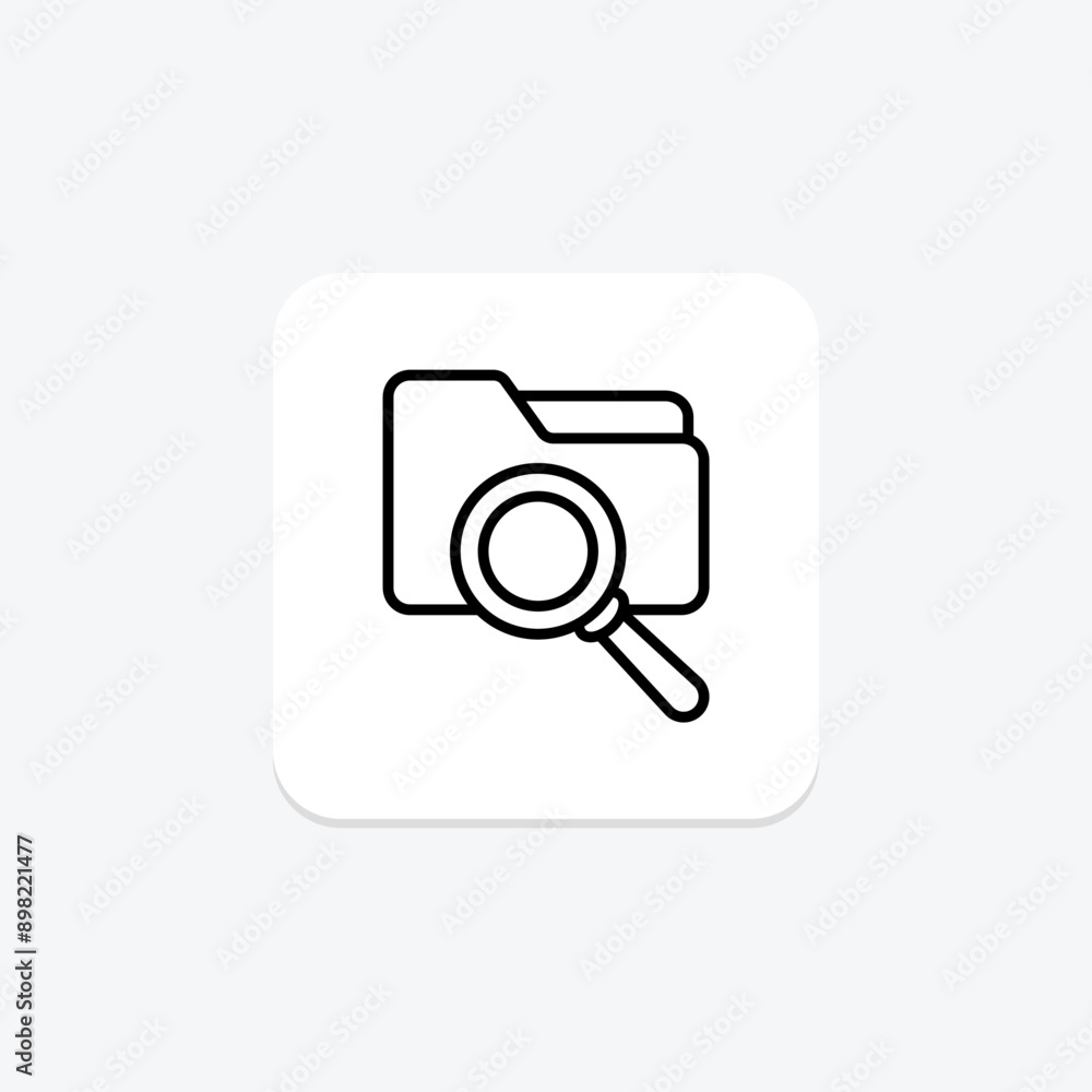 Search Folder line icon , vector, pixel perfect, illustrator file