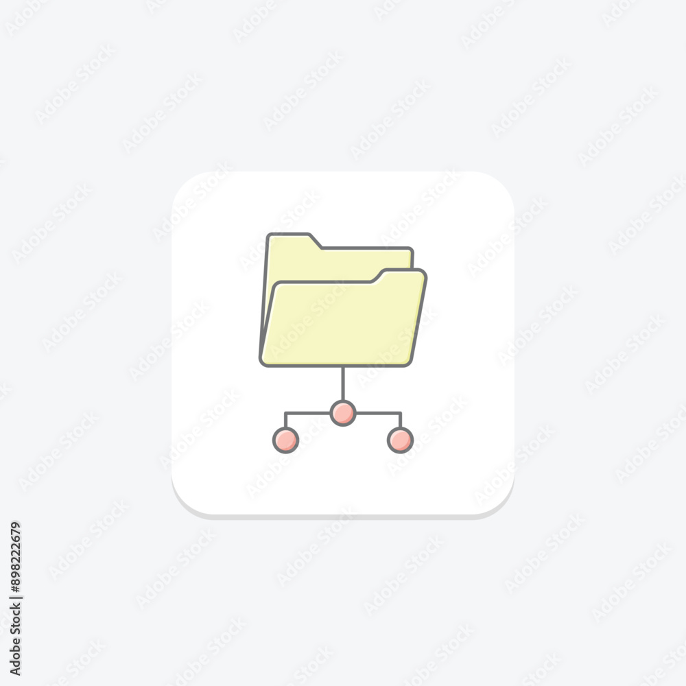 Fototapeta premium Connected Folder lineal color icon , vector, pixel perfect, illustrator file