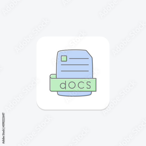 Sky Docs lineal color icon , vector, pixel perfect, illustrator file