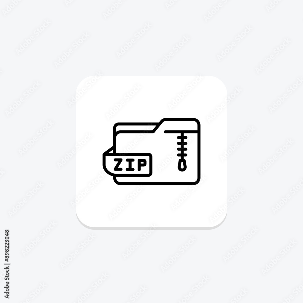 Zip Folder line icon , vector, pixel perfect, illustrator file Zip Folder line icon , vector, pixel perfect, illustrator file