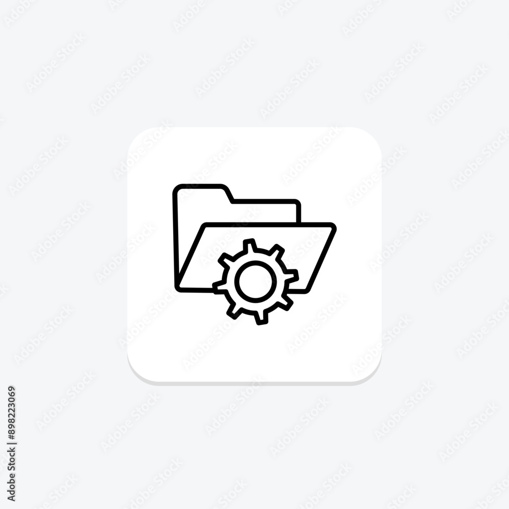 Folder Settings line icon , vector, pixel perfect, illustrator file Folder Settings line icon , vector, pixel perfect, illustrator file