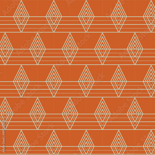 Vintage  art deco pattern with scale motifs. Vector seamless background in 1930s and 1920s fashion style