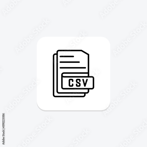 CSV File line icon , vector, pixel perfect, illustrator file