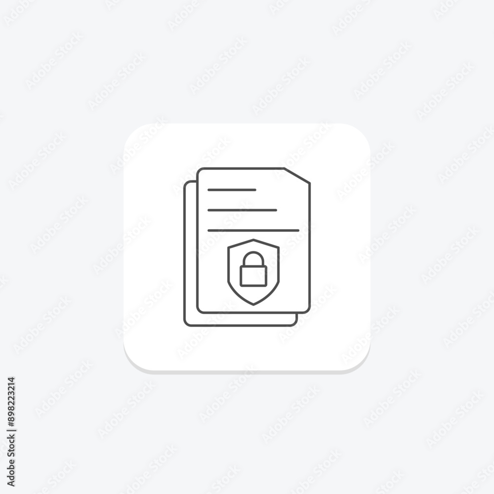Secure File thinline icon , vector, pixel perfect, illustrator file Secure File thinline icon , vector, pixel perfect, illustrator file