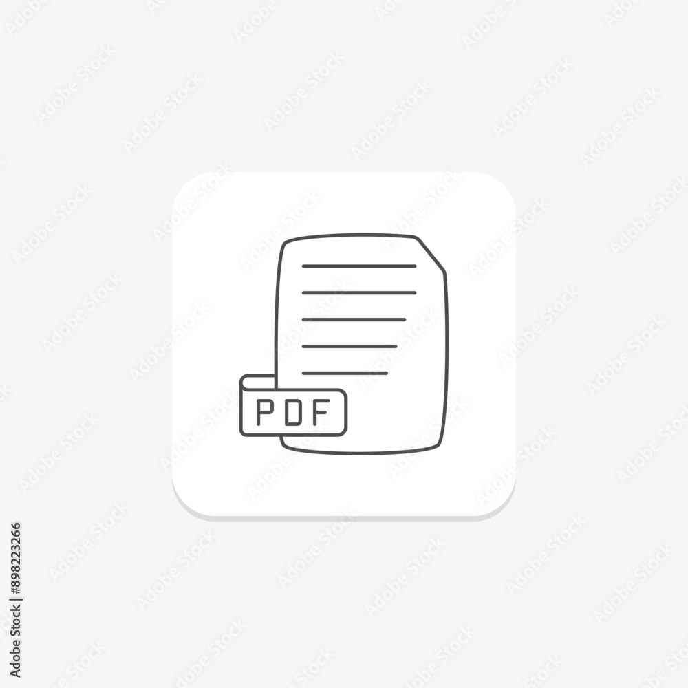 PDF File thinline icon , vector, pixel perfect, illustrator file PDF File thinline icon , vector, pixel perfect, illustrator file