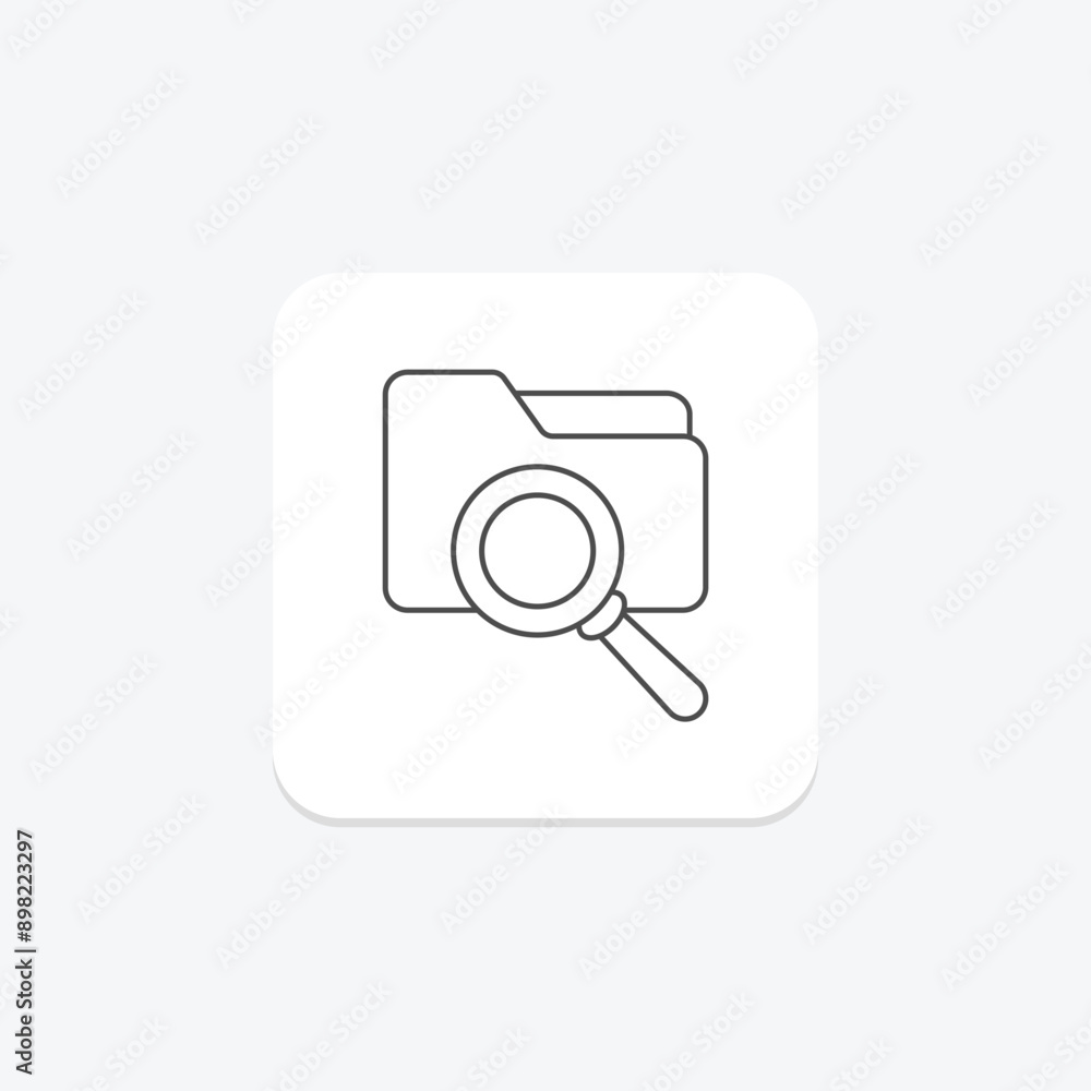 Search Folder thinline icon , vector, pixel perfect, illustrator file Search Folder thinline icon , vector, pixel perfect, illustrator file