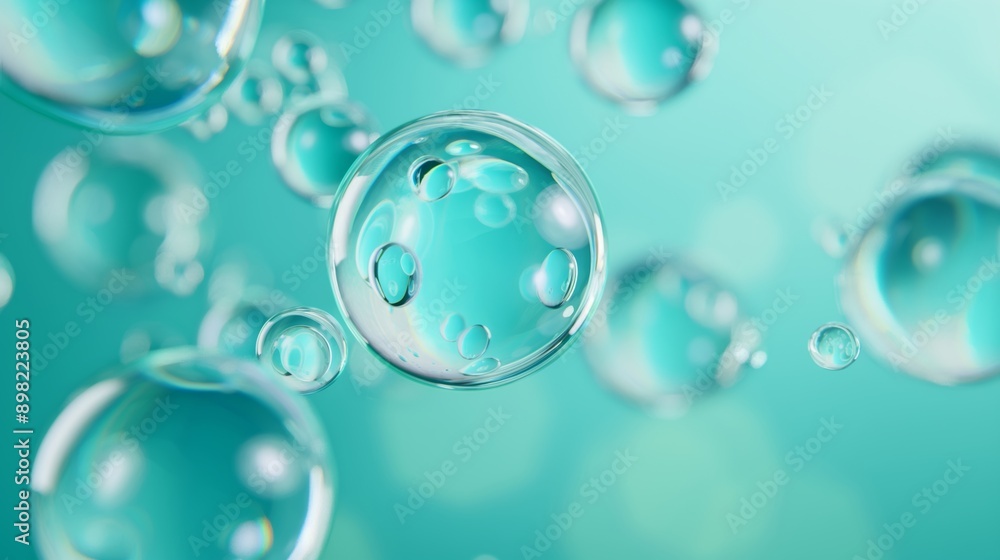 A series of bubbles floating in the air, each one a different size and shape. The bubbles are all clear and filled with water, creating a sense of lightness and playfulness A series of bubbles floating in the air, each one a different size and shape. The bubbles are all clear and filled with water, creating a sense of lightness and playfulness